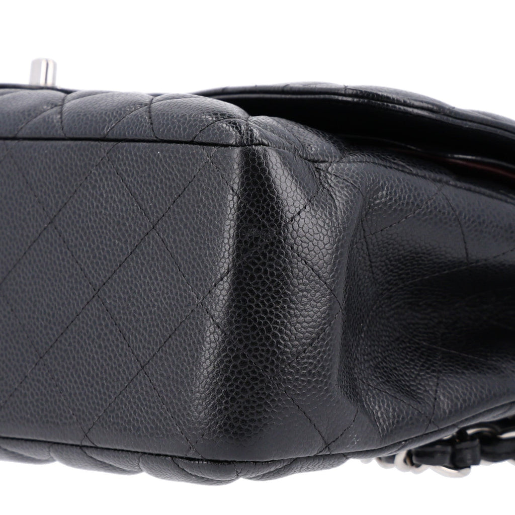 Caviar Quilted Jumbo Double Flap Black At My store