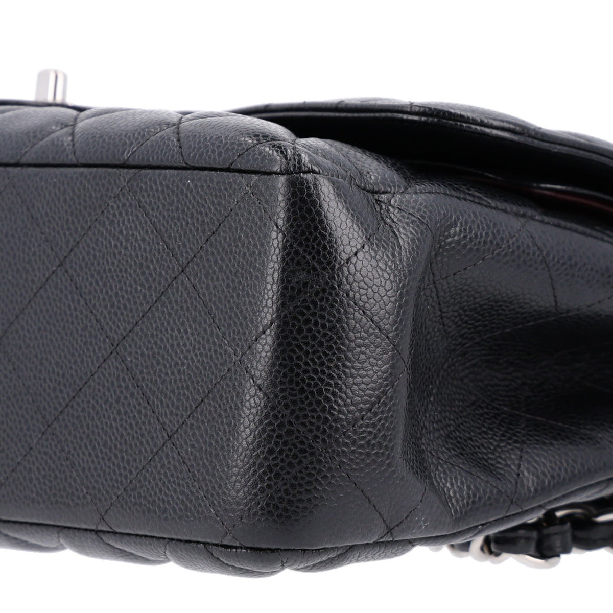 Caviar Quilted Jumbo Double Flap Black At My store