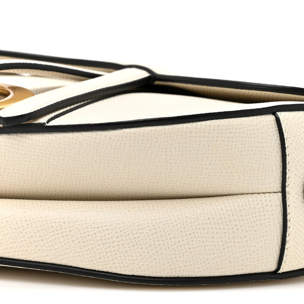 Grained Calfskin Saddle Bag With Strap Latte AT My store