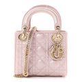 Metallic Lambskin Cannage Mini Lady Dior  Lotus AT My store