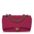 Tweed Quilted Medium Double Flap Fuchsia At My store
