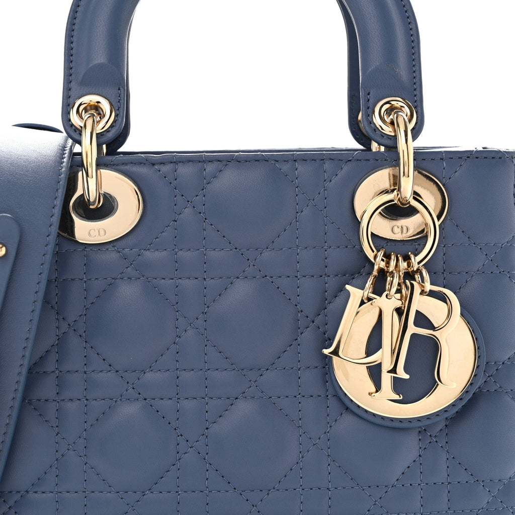 Lambskin Cannage Small My ABCDior Lady Dior Denim Blue AT My store