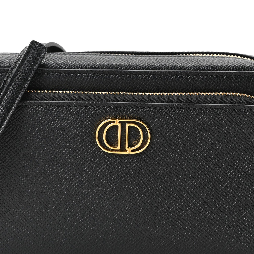 Grained Calfskin Caro Double Pouch Black AT My store