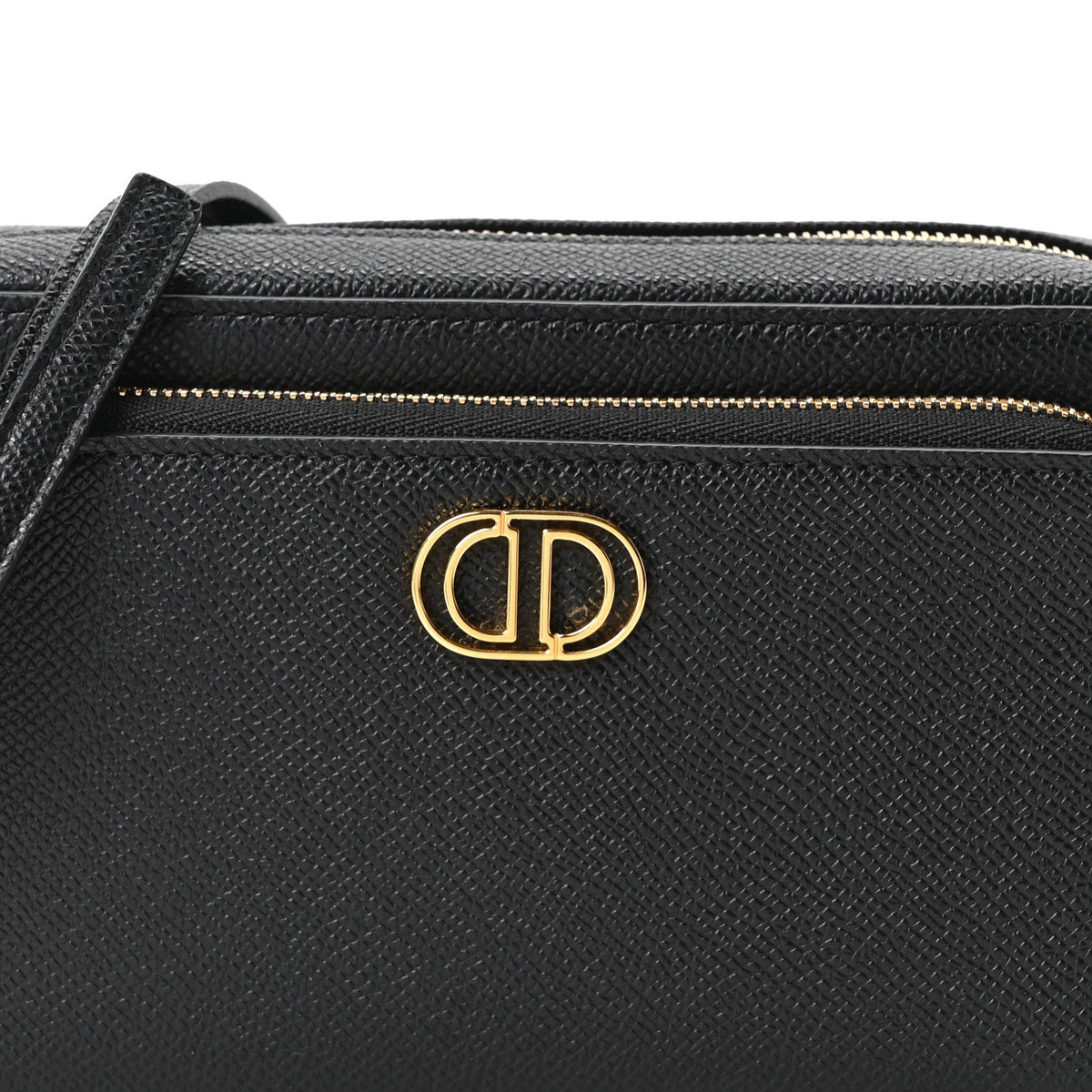 Grained Calfskin Caro Double Pouch Black AT My store
