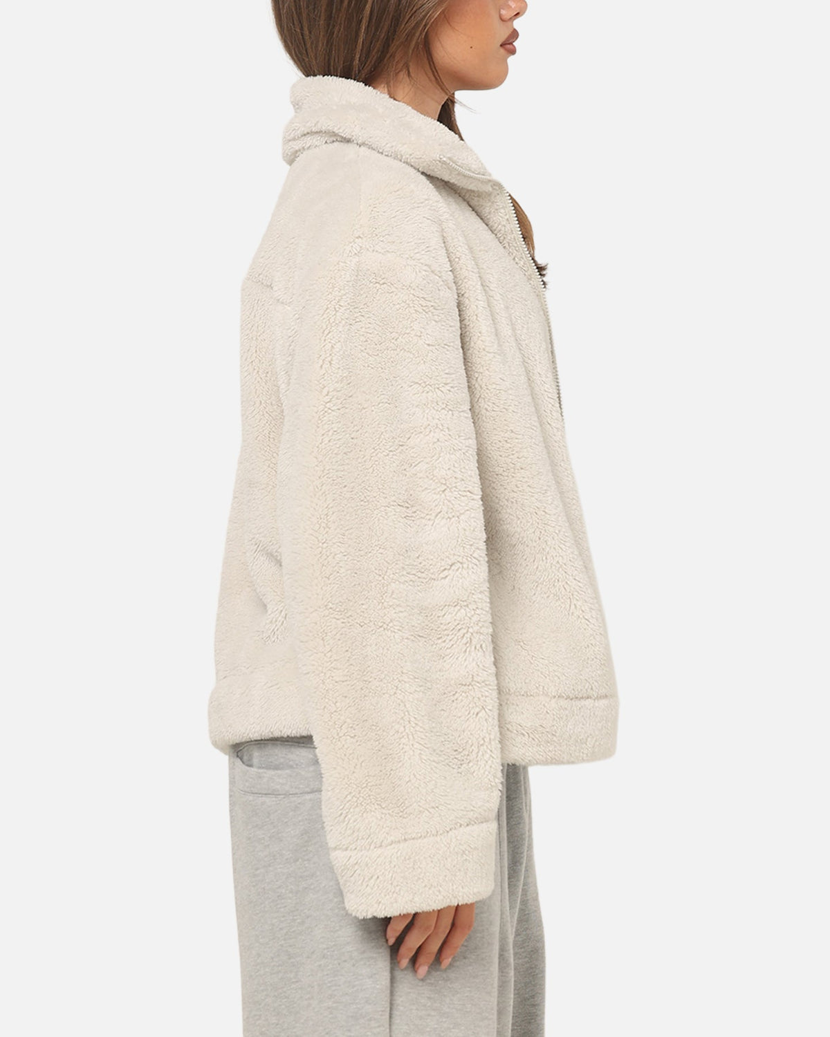Top Seller Nike Women's Sportswear Essential High-Pile Fleece Jacket Light Bone