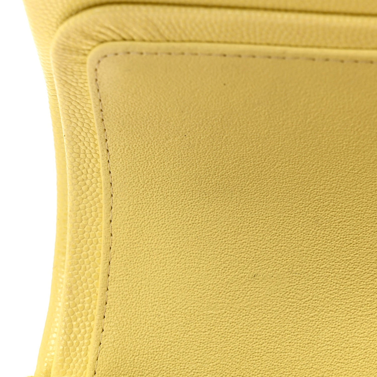 Caviar Quilted Small Double Flap Light Yellow At My store