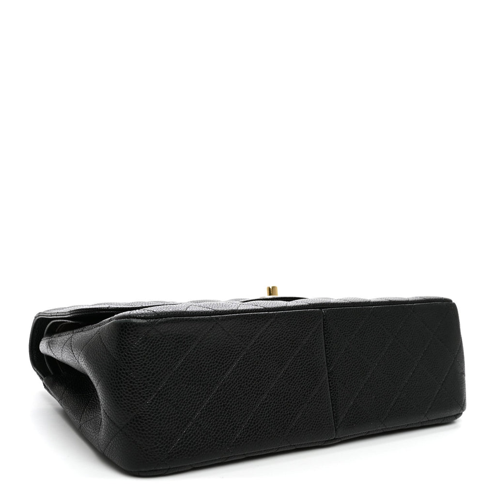 Caviar Quilted Jumbo Double Flap Black At My store