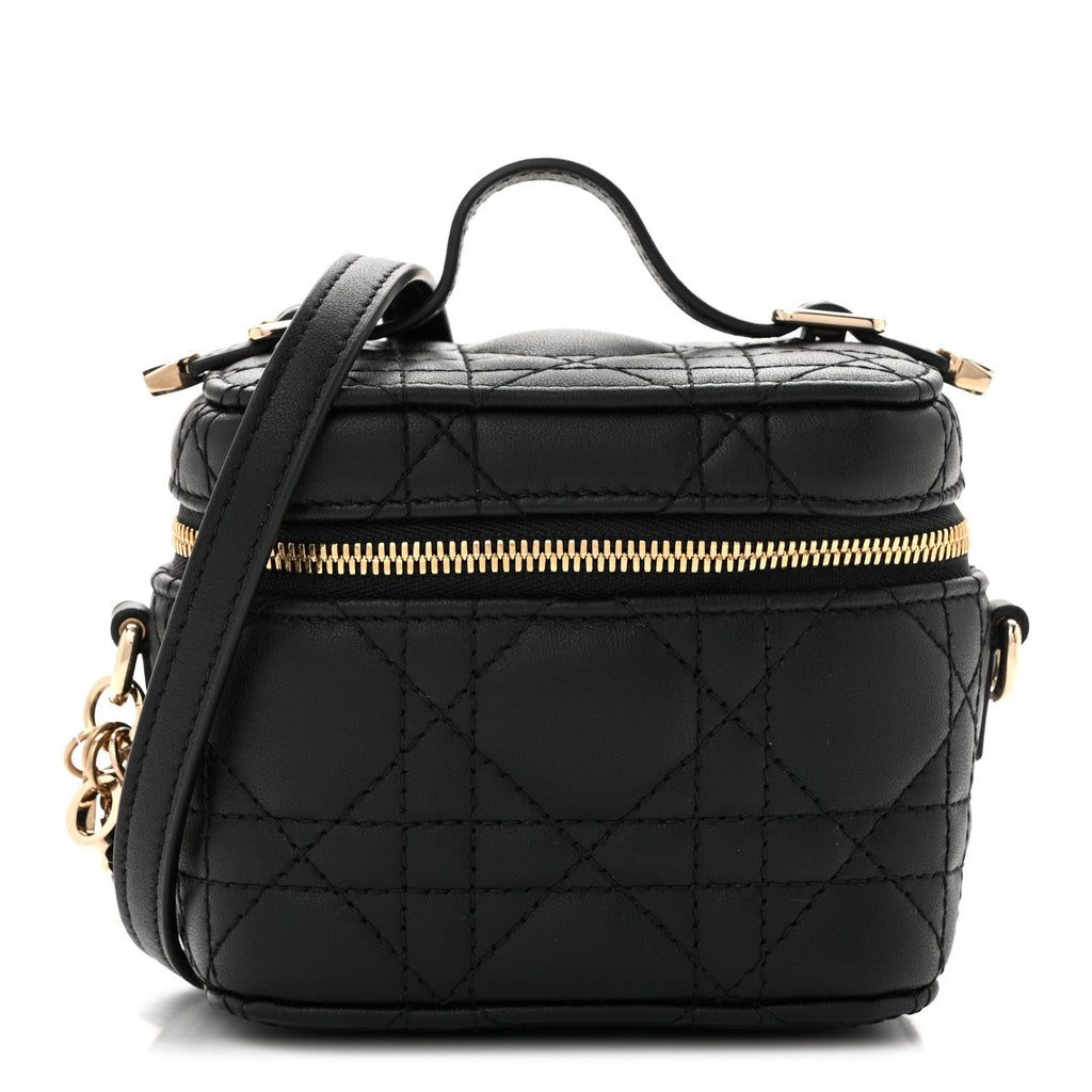 Lambskin Cannage Micro Lady Dior Vanity Case Black AT My store