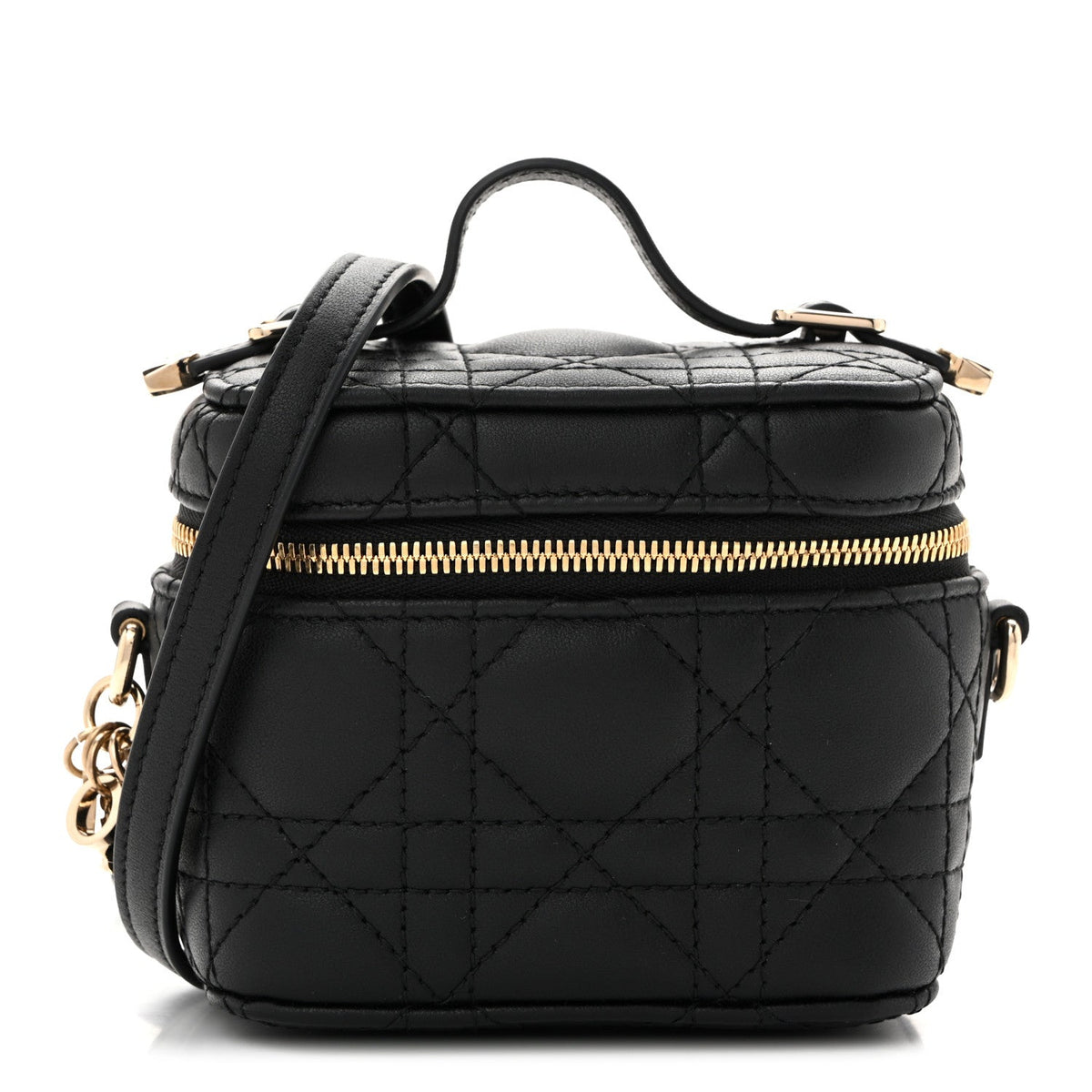 Lambskin Cannage Micro Lady Dior Vanity Case Black AT My store