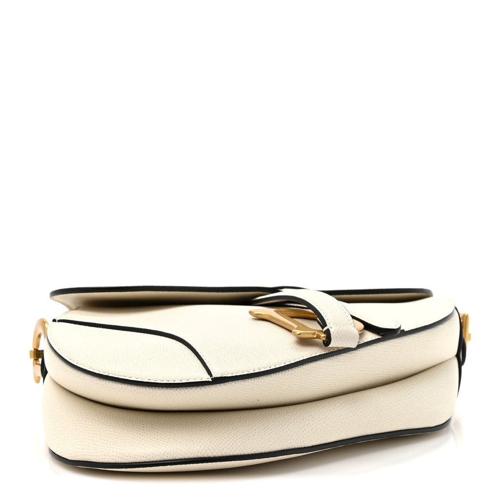 Grained Calfskin Saddle Bag With Strap Latte AT My store