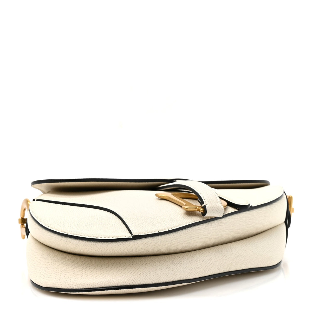 Grained Calfskin Saddle Bag With Strap Latte AT My store