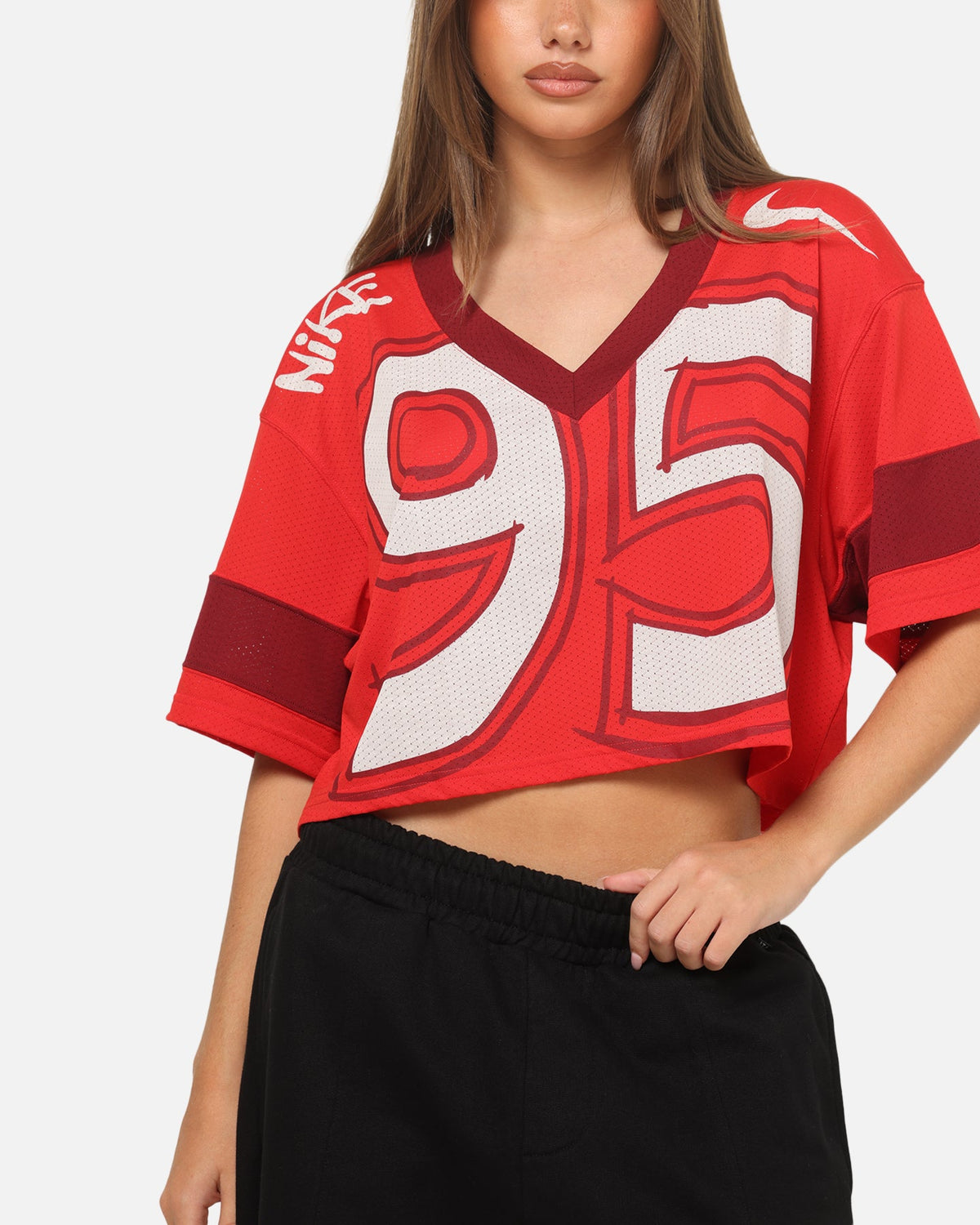 Top Seller Nike Women's Sportswear Oversized Cropped Jersey University Red