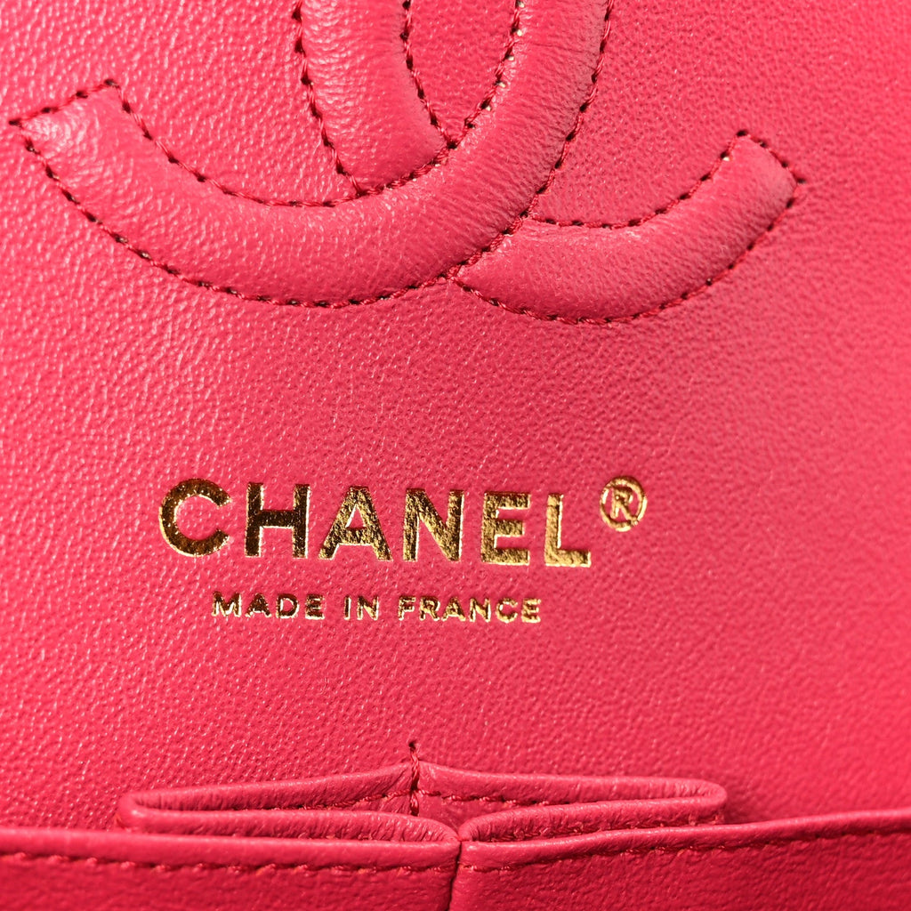 Caviar Quilted Small Double Flap Dark Pink At My store