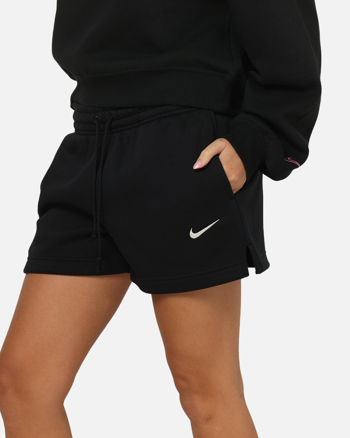 Top Seller Nike Women's Sportswear Phoenix Fleece Mid-Rise 4" Shorts Black/Sail