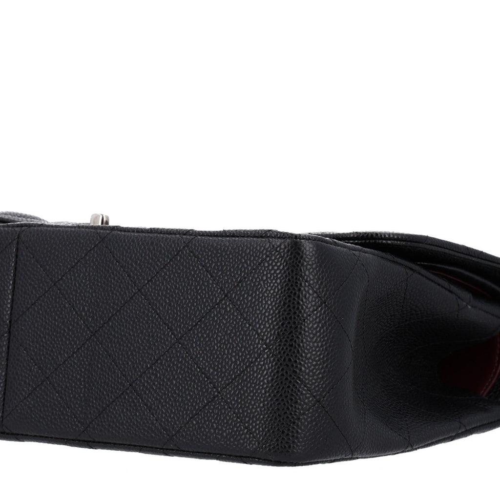 Caviar Quilted Jumbo Double Flap Black At My store