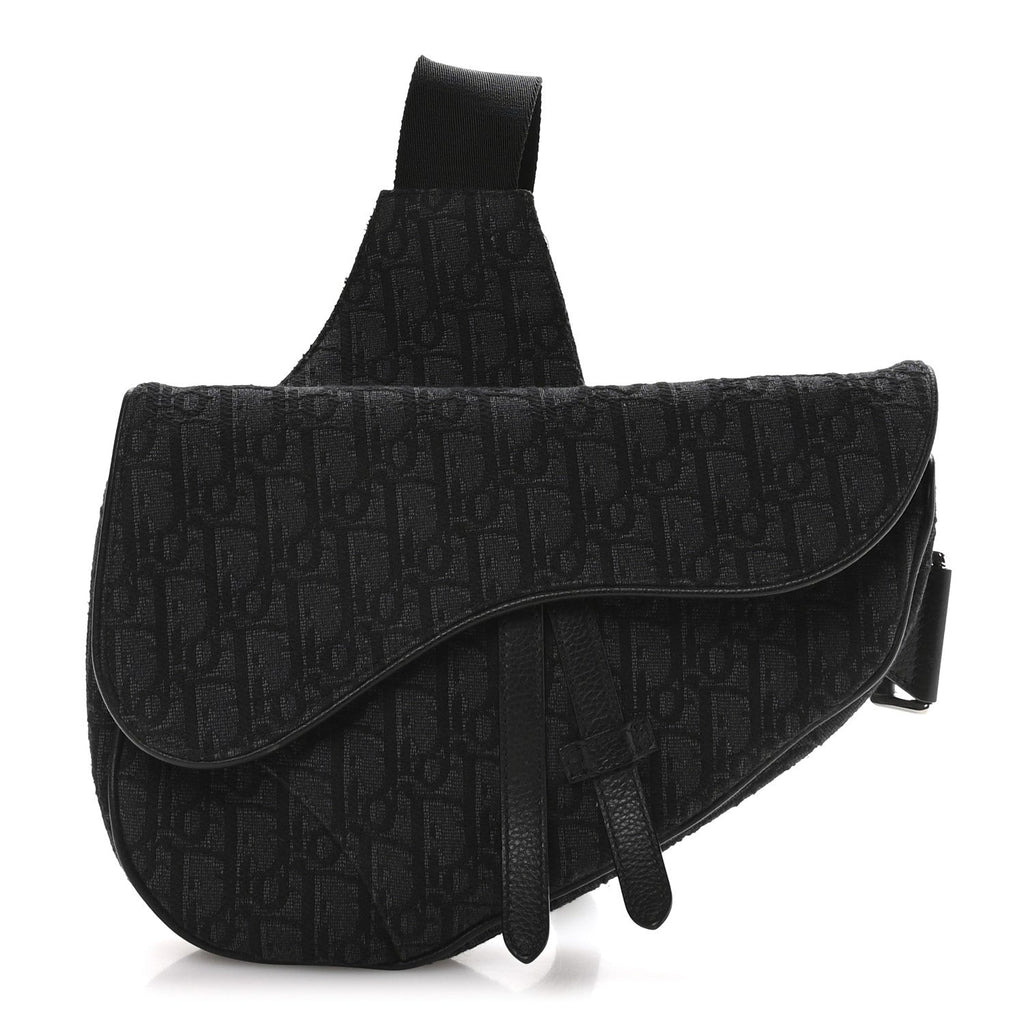 Oblique Mens Saddle Bag Black Blue AT My store