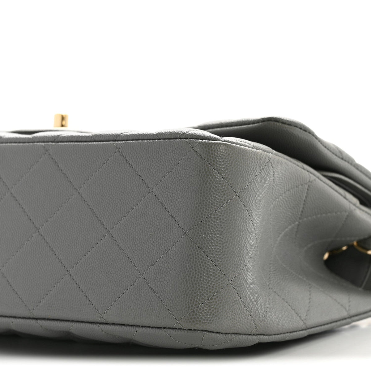 Caviar Quilted Jumbo Double Flap Grey At My store