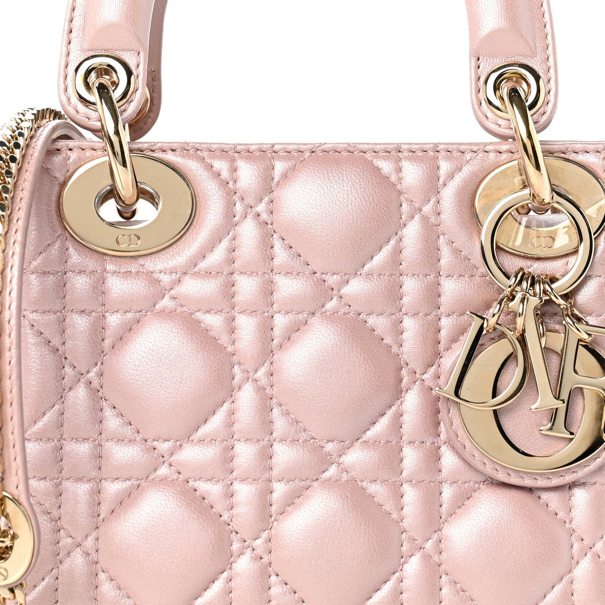 Metallic Lambskin Cannage Mini Lady Dior Lotus AT My store