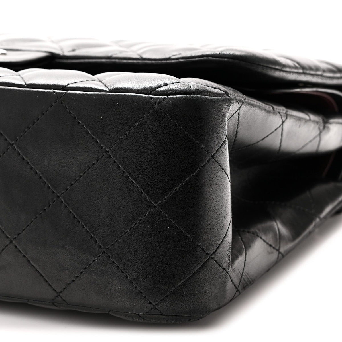 Lambskin Quilted Jumbo Double Flap Black At My store