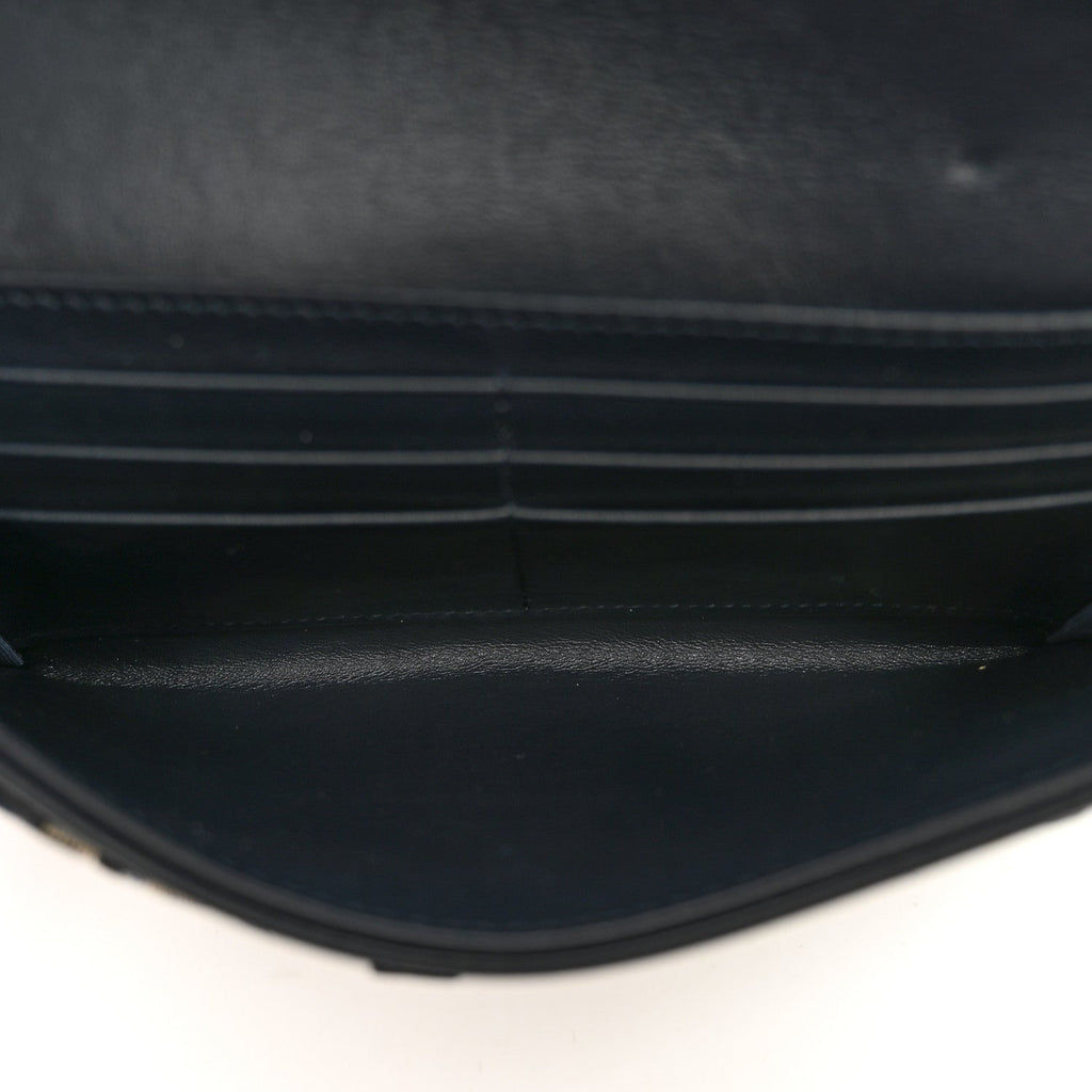 Oblique Saddle Chain Long Wallet Blue AT My store