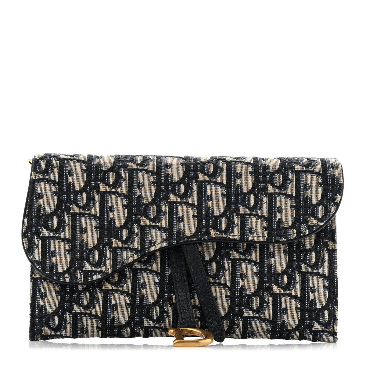 Oblique Saddle Chain Long Wallet Blue AT My store