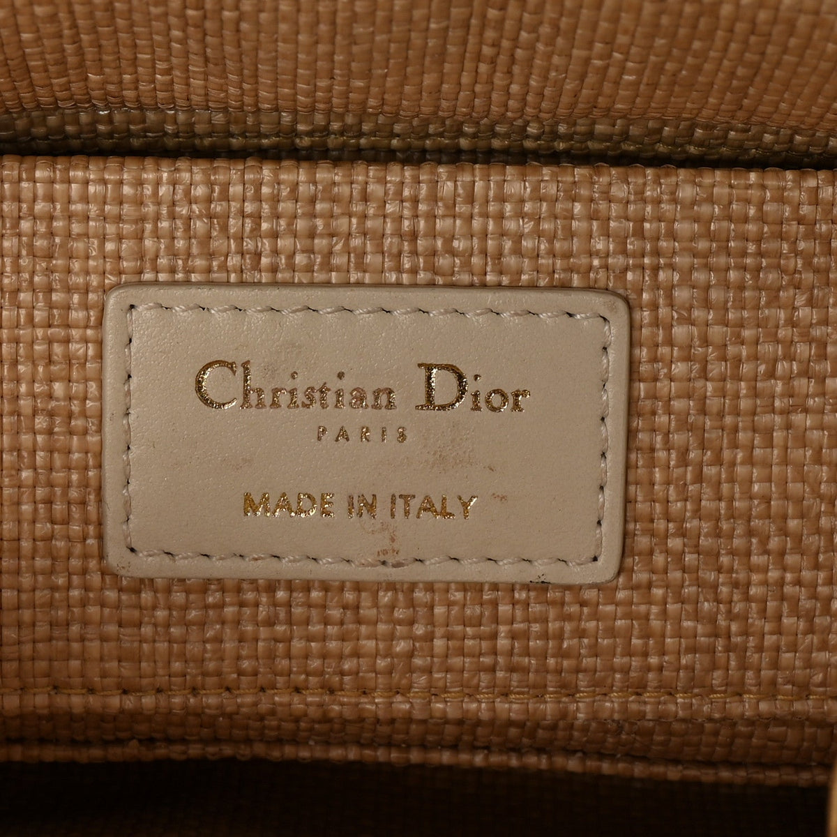 Raffia Macro Cannage Small Lady D-Joy Latte AT My store