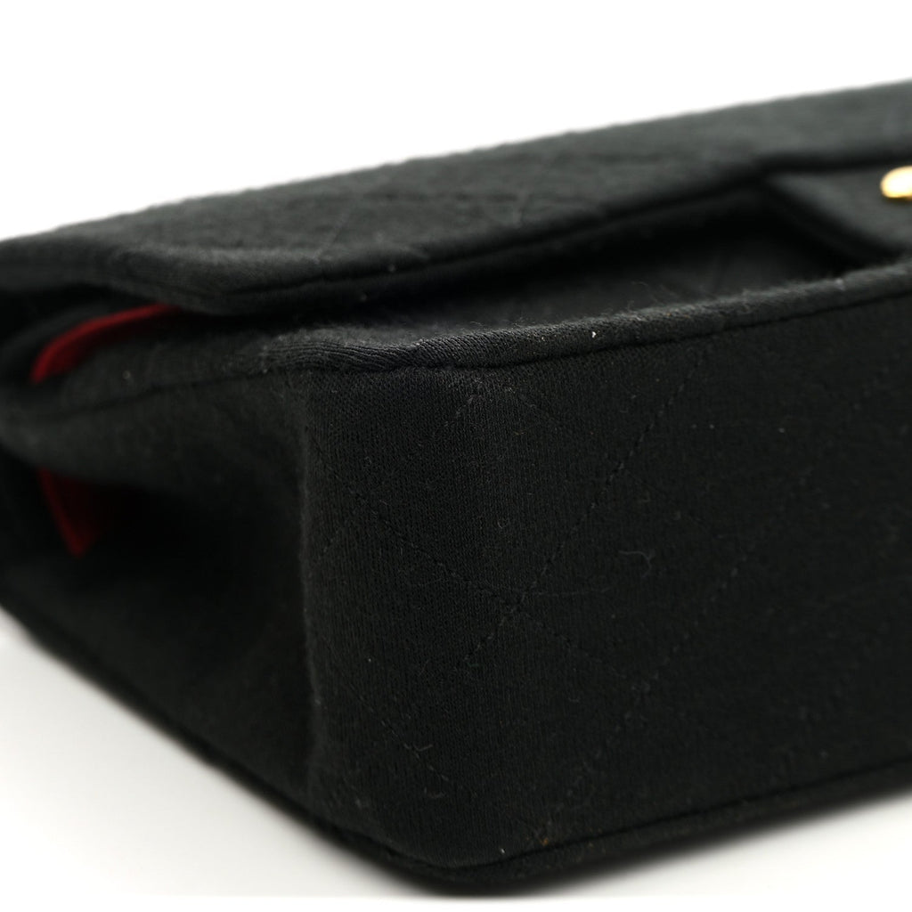 Jersey Quilted Medium Double Flap Black At My store