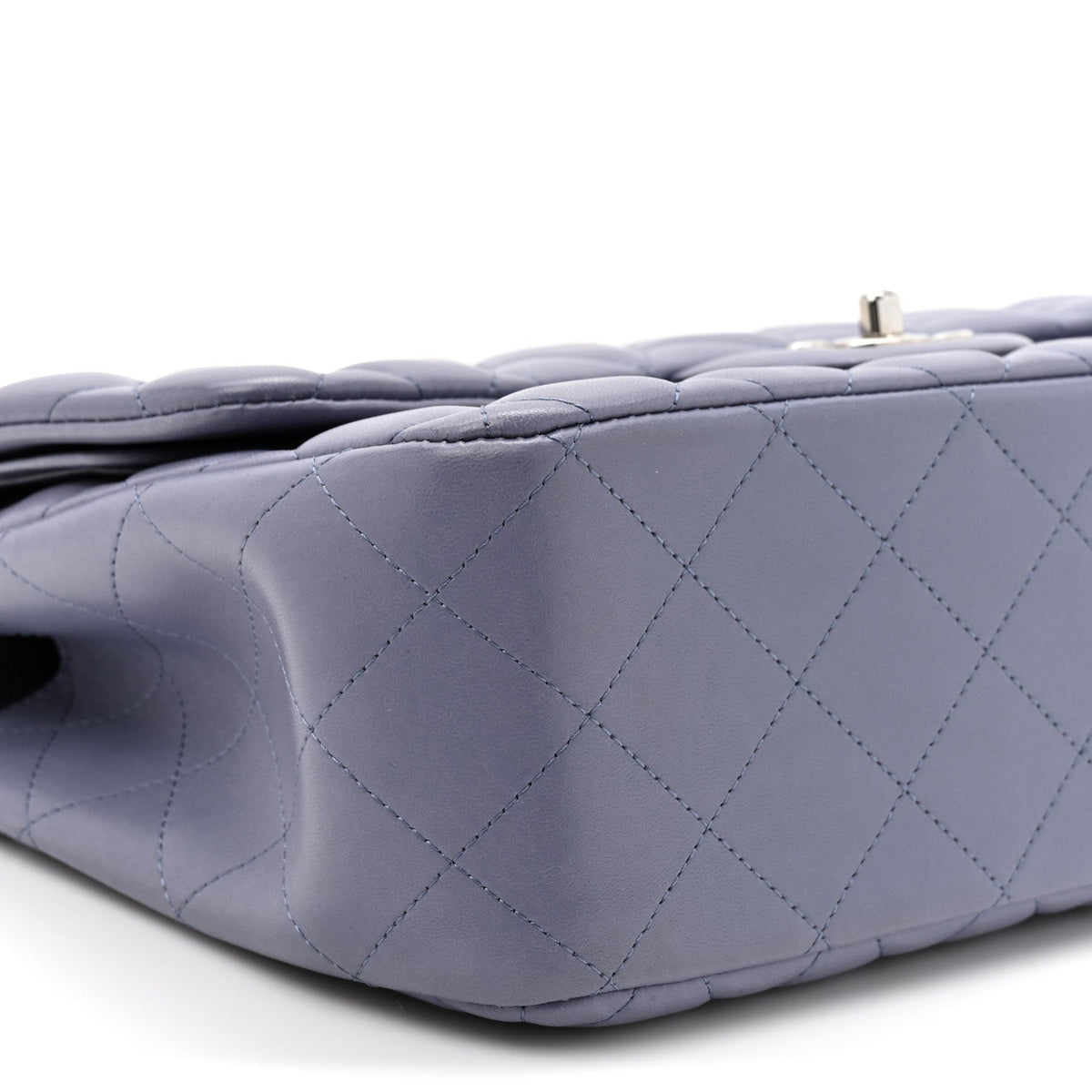 Lambskin Quilted Jumbo Double Flap Light Purple At My store
