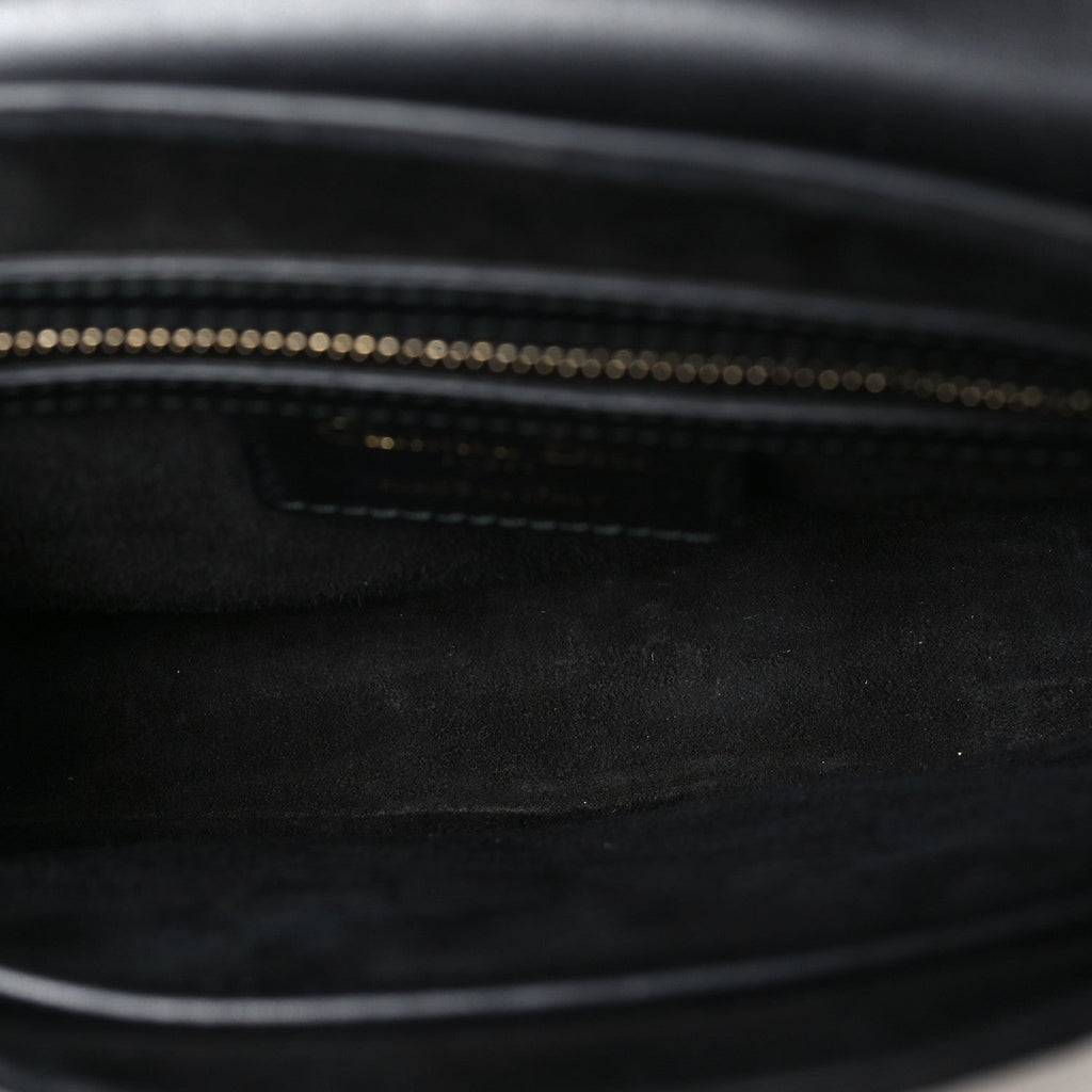 Calfskin Mini D Fence Saddle Bag Black AT My store