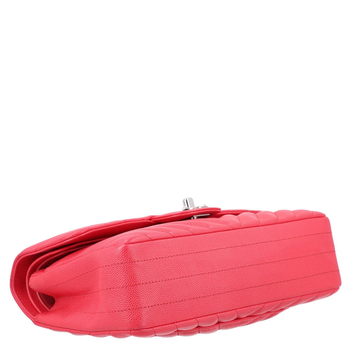 Caviar Chevron Quilted Small Double Flap Dark Pink At My store