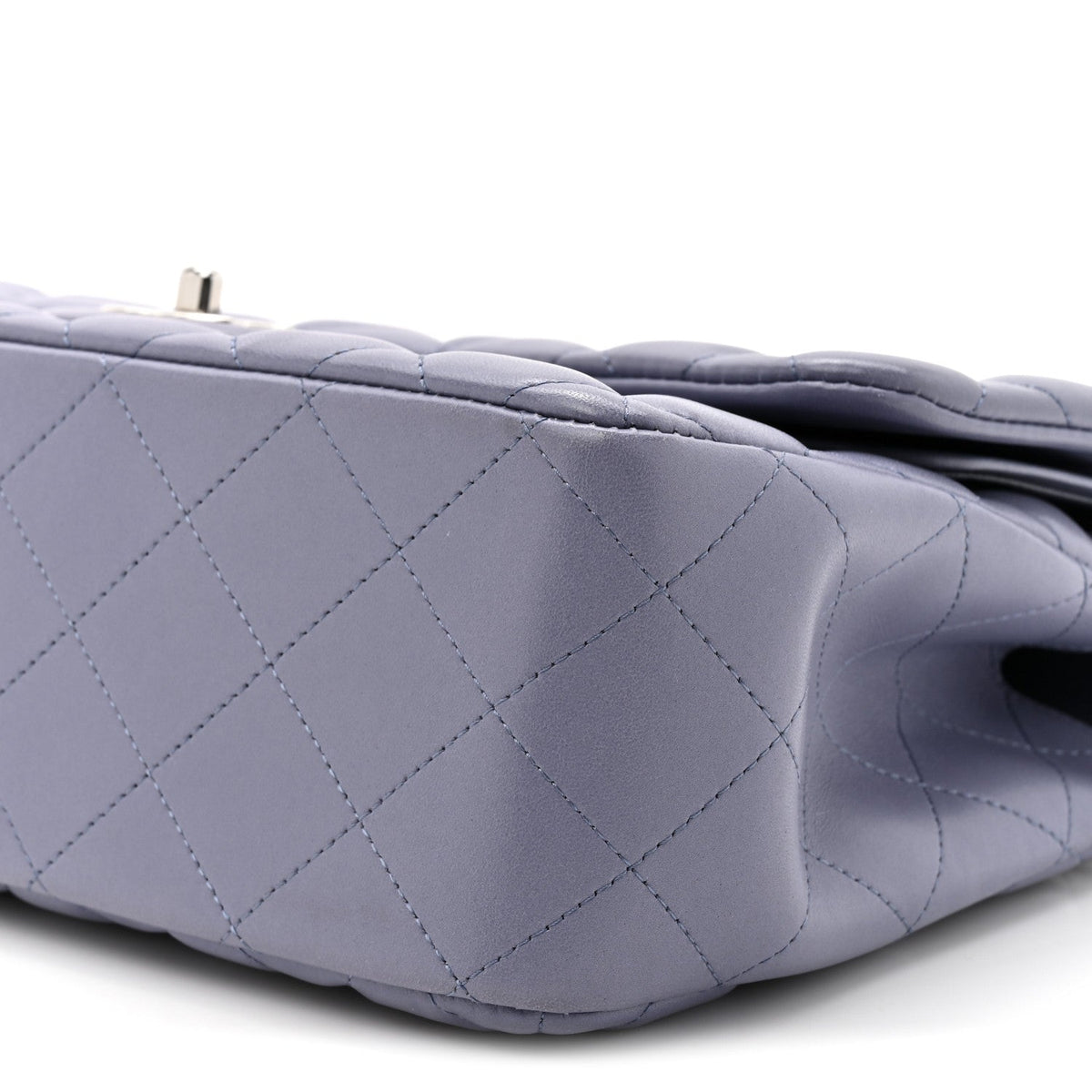Lambskin Quilted Jumbo Double Flap Light Purple At My store