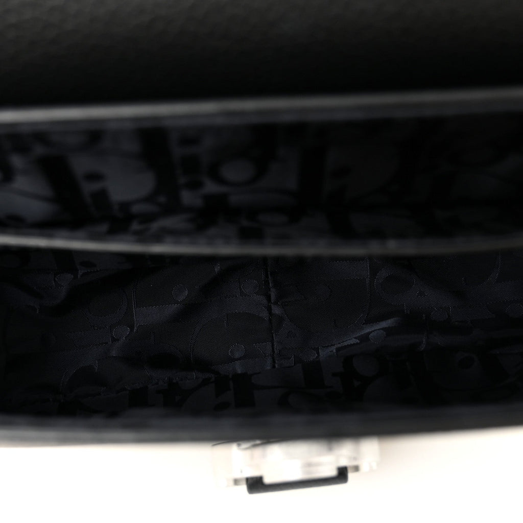 Grained Calfskin Saddle Messenger Bag With Strap Black AT My store