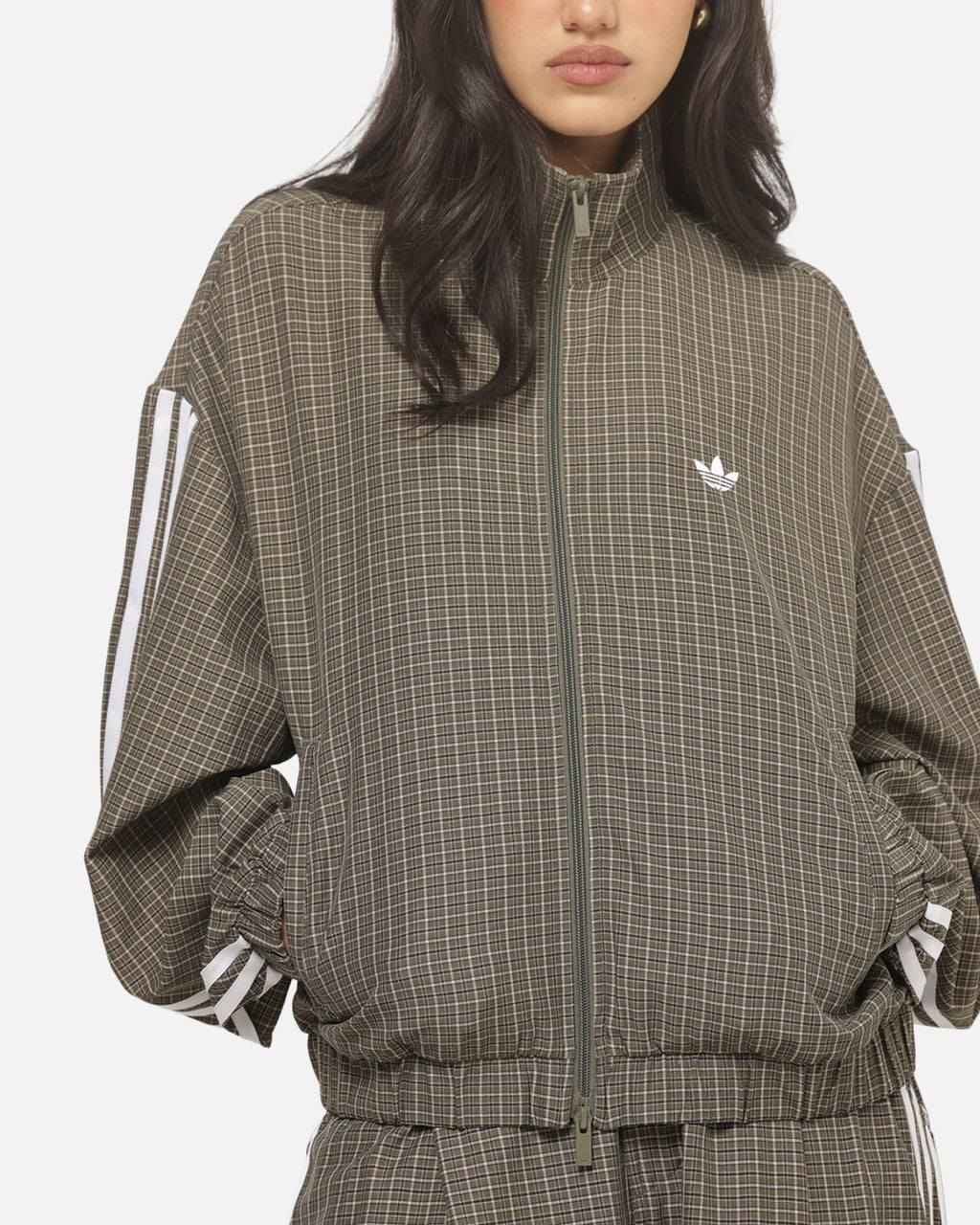 Best-Selling Adidas Women's Checks Track Top Olive