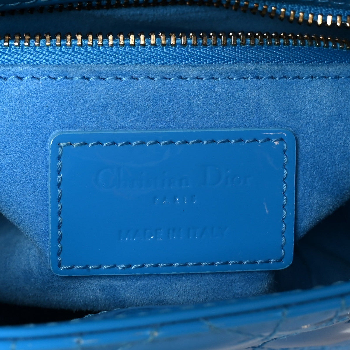 Patent Cannage Mini Lady Dior Blue AT My store