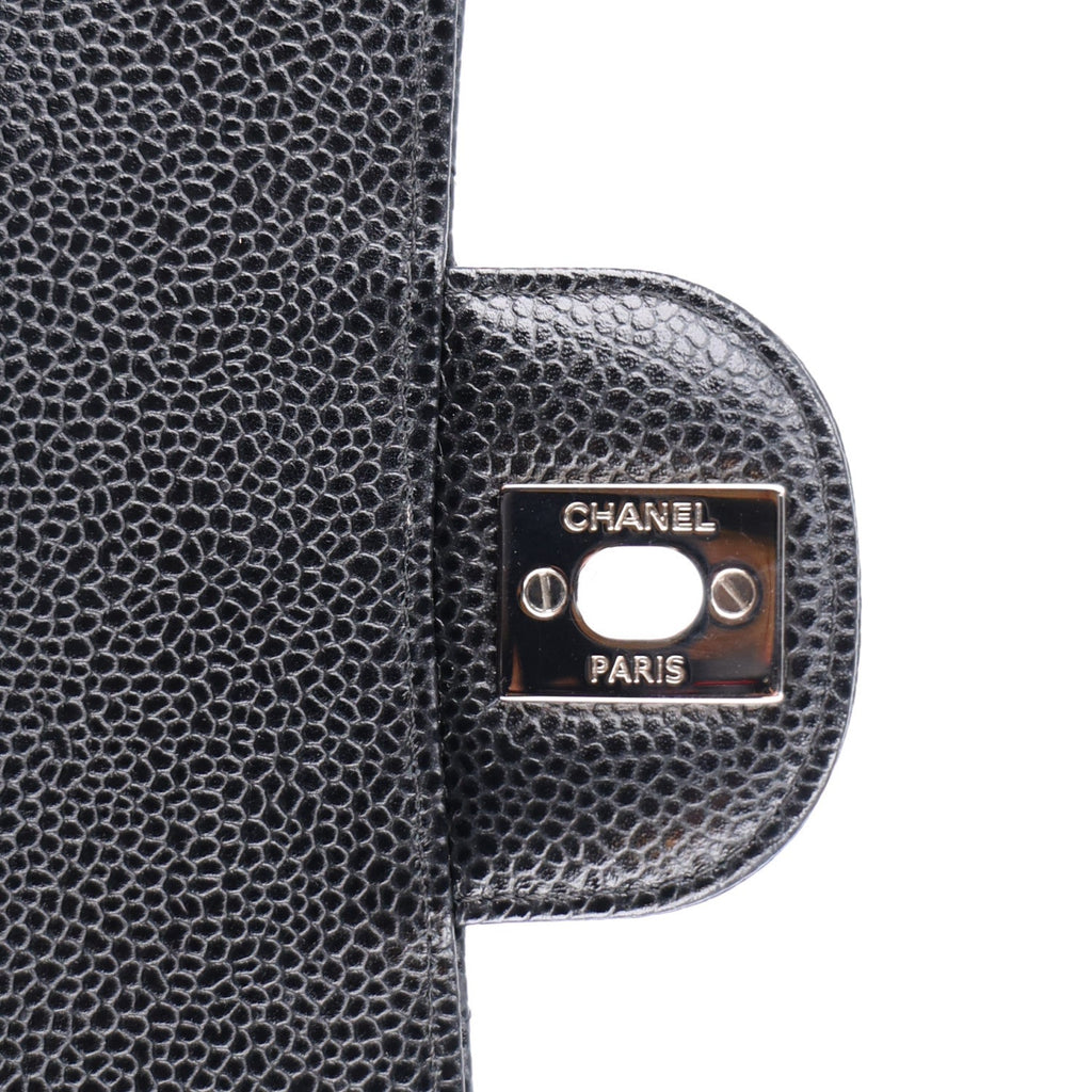 Caviar Quilted Medium Double Flap Black At My store