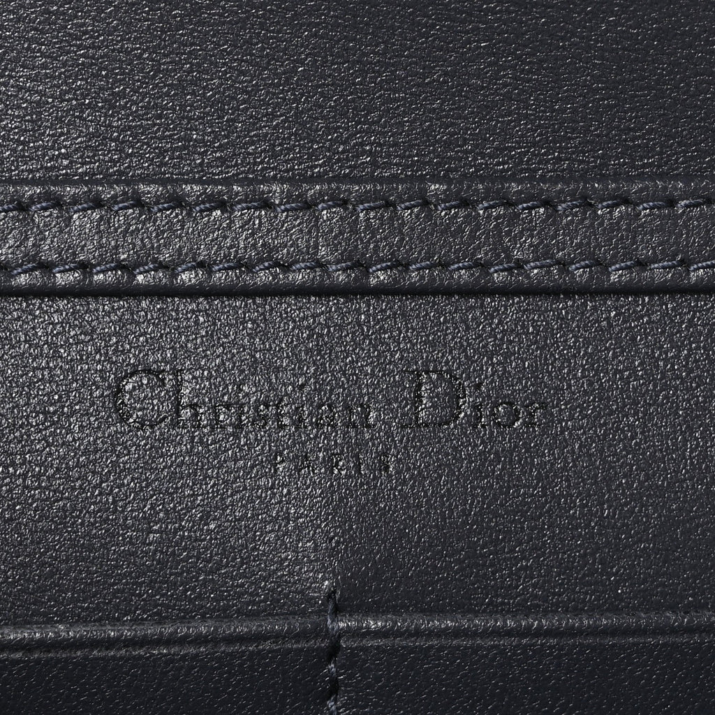 Metallic Patent Micro-Cannage Diorama Wallet on Chain Pouch Onyx Black AT My store