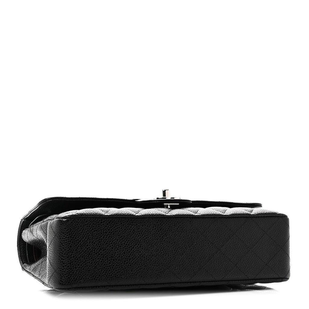Caviar Quilted Medium Double Flap Black At My store