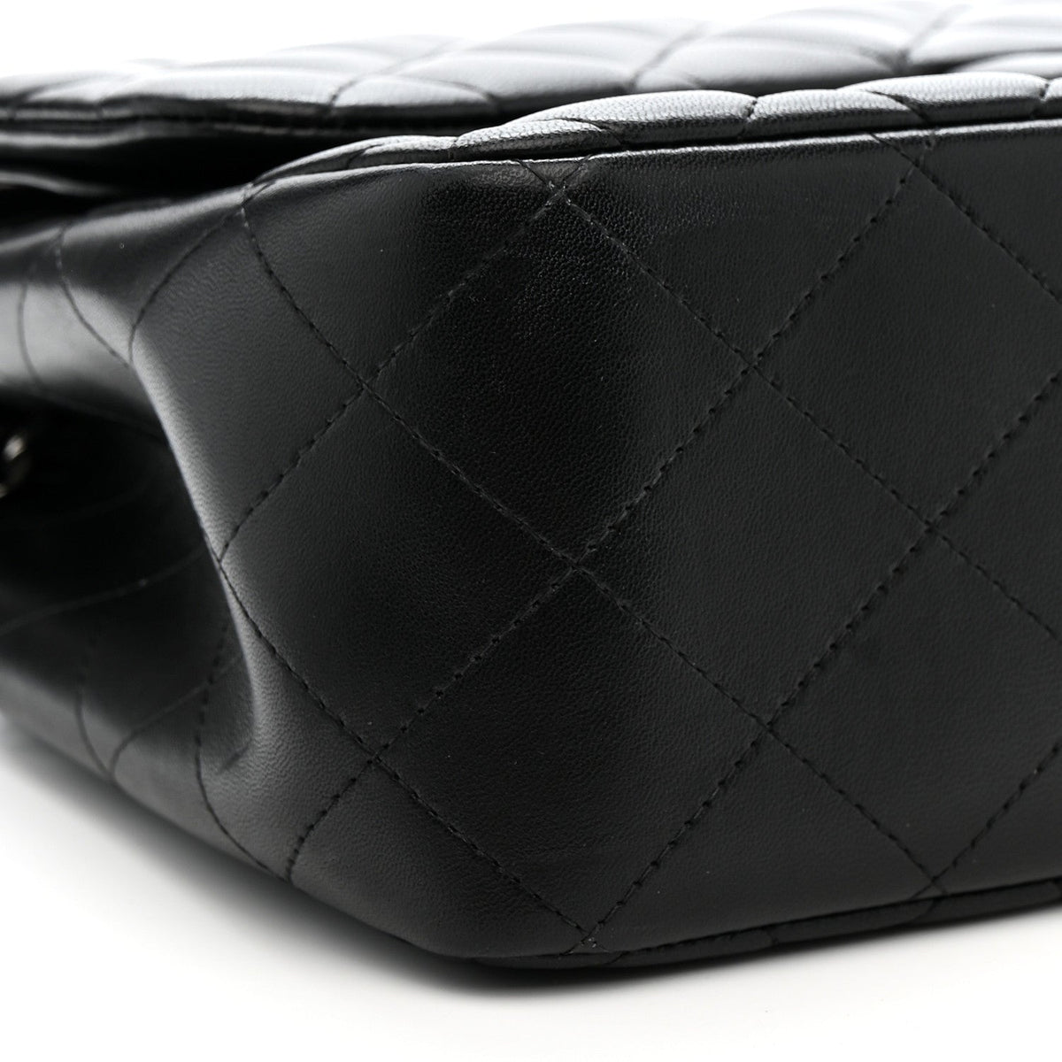 Lambskin Quilted Jumbo Double Flap Black At My store
