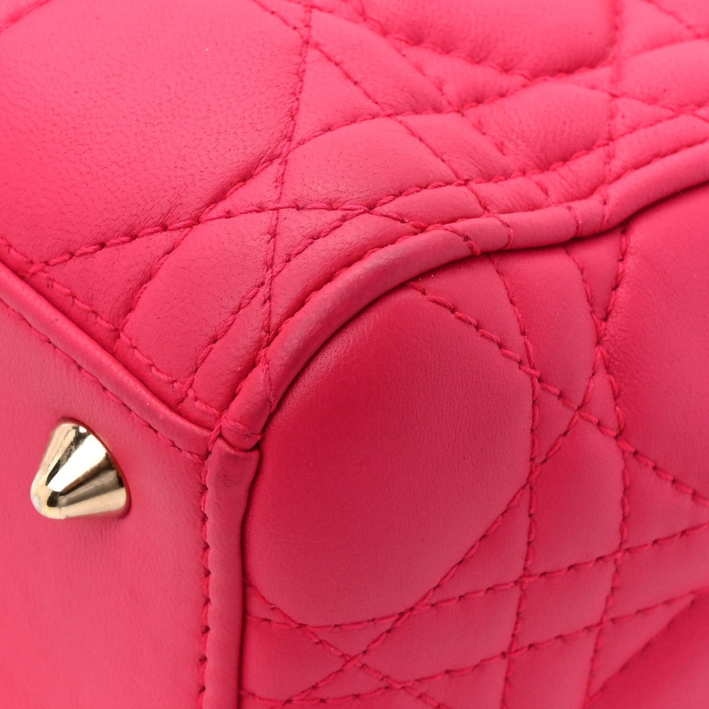 Lambskin Cannage Medium Lady Dior Fuchsia AT My store