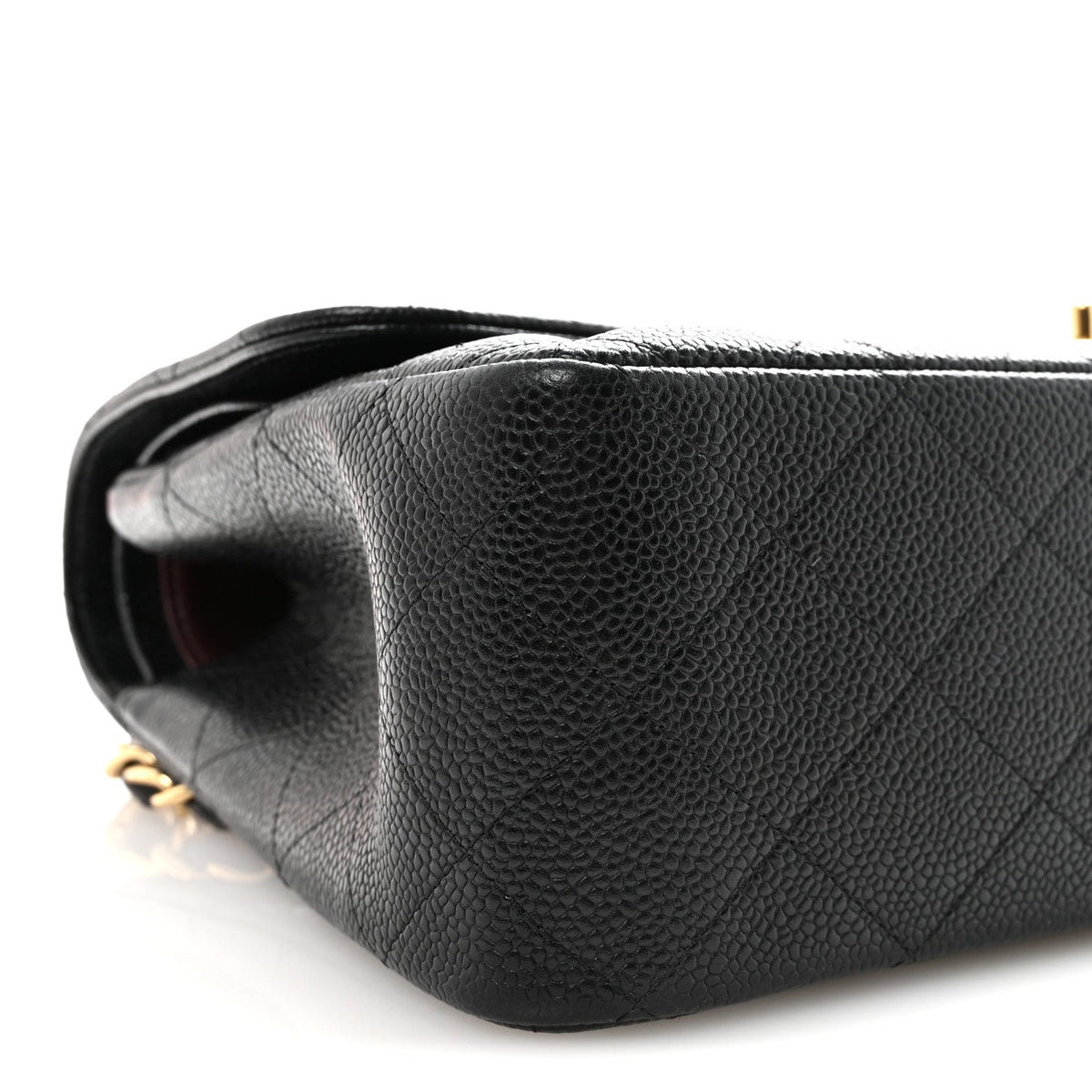 Caviar Quilted Jumbo Double Flap Black At My store