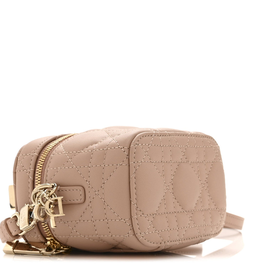 Lambskin Cannage Micro Lady Dior Vanity Case Rose Des Vents AT My store