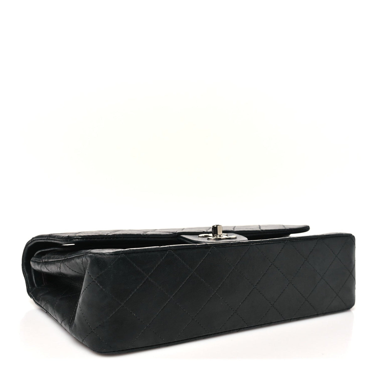 Lambskin Quilted Medium Double Flap Black At My store