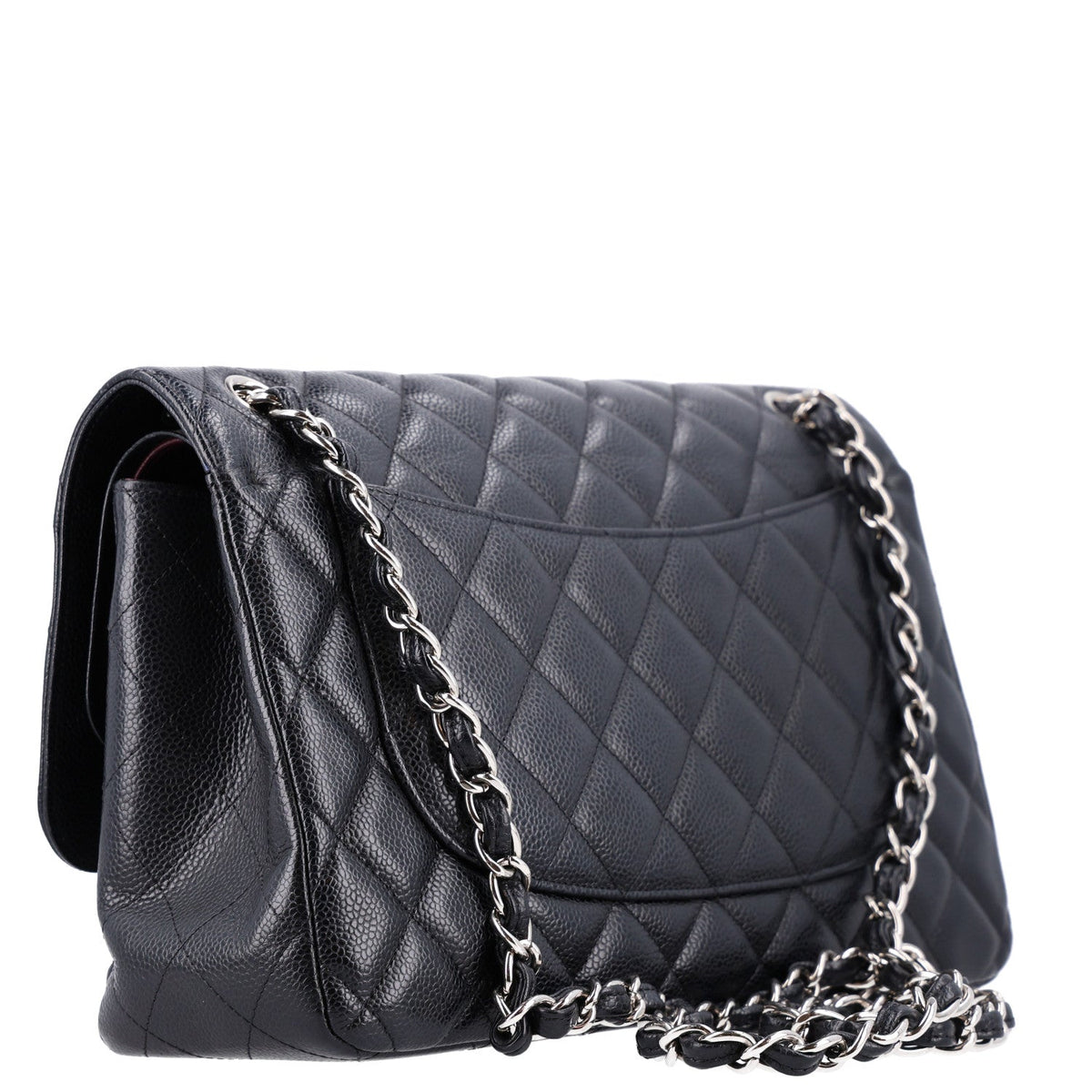 Caviar Quilted Jumbo Double Flap Black At My store