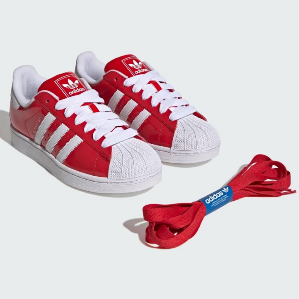 New Arrival ADIDAS ORIGINAL SUPERSTAR II PATENT LEATHER Men -RED/WHITE