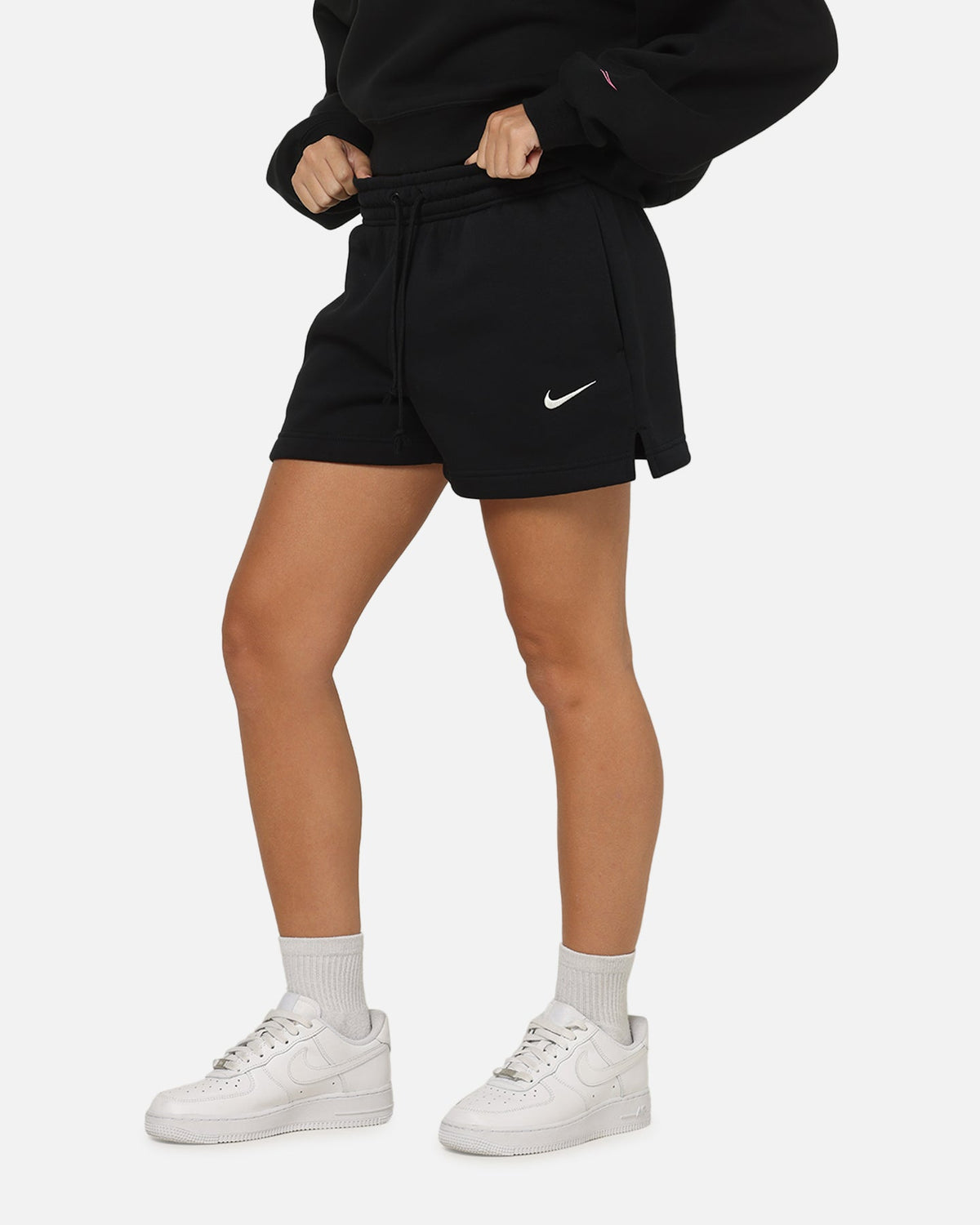 Top Seller Nike Women's Sportswear Phoenix Fleece Mid-Rise 4" Shorts Black/Sail