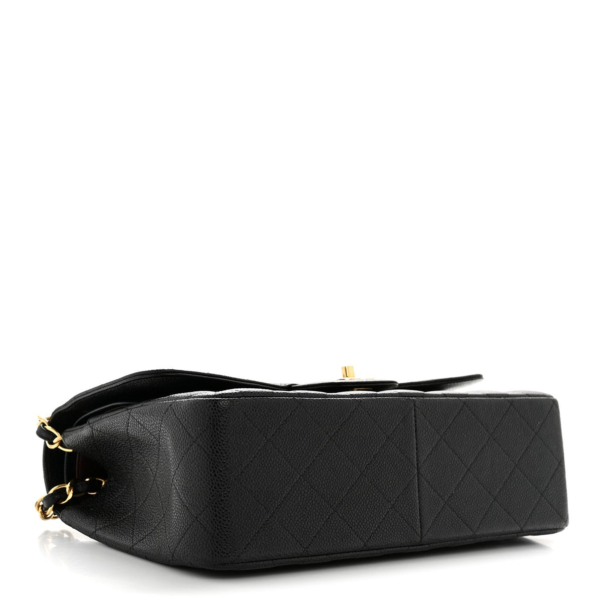 Caviar Quilted Jumbo Double Flap Black At My store
