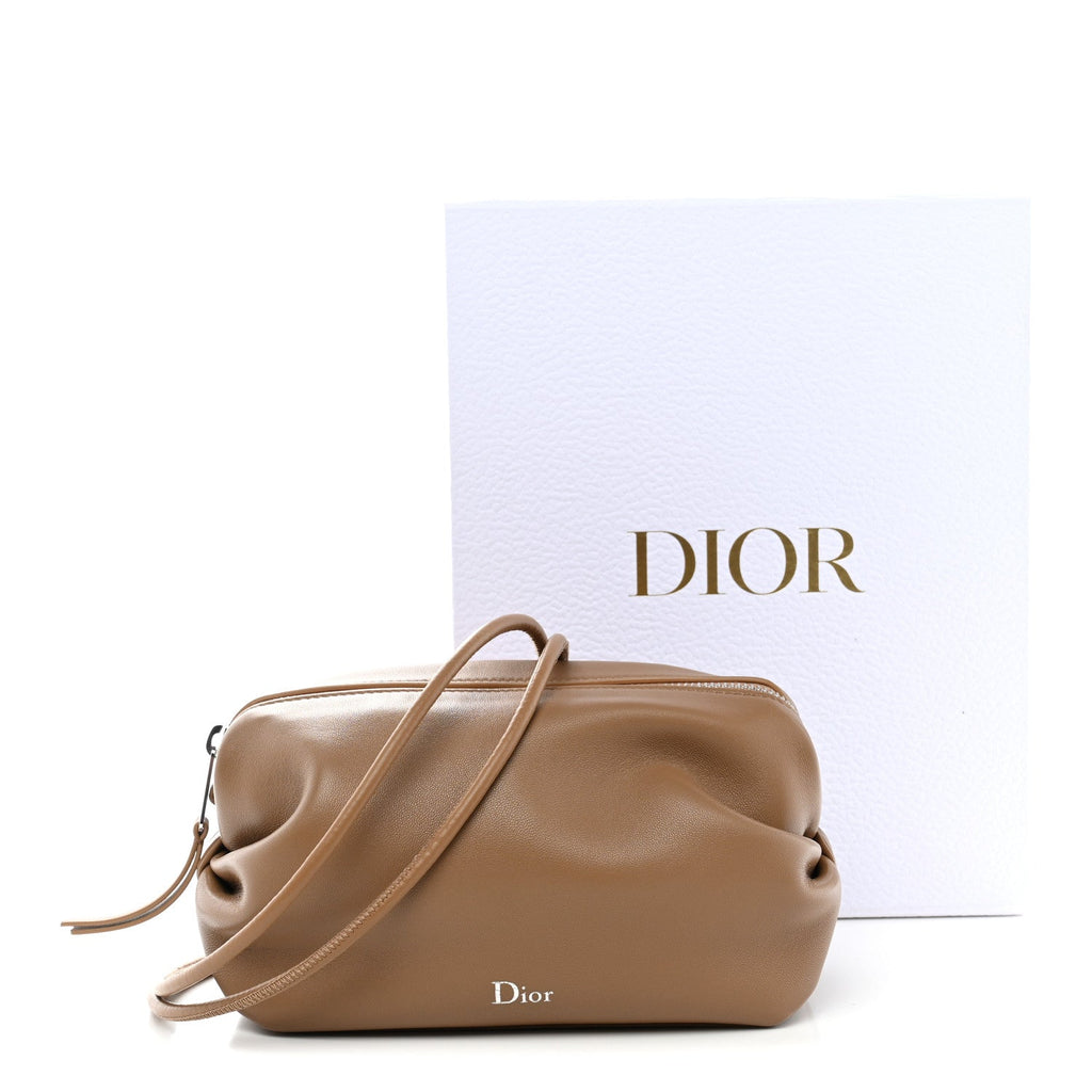 Supple Lambskin Bow Pouch Camel AT My store