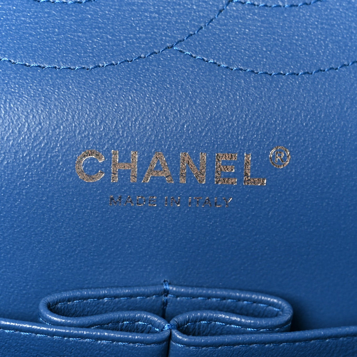 Caviar Chevron Quilted Jumbo Double Flap Blue At My store