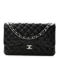 Lambskin Quilted Jumbo Double Flap Black At My store