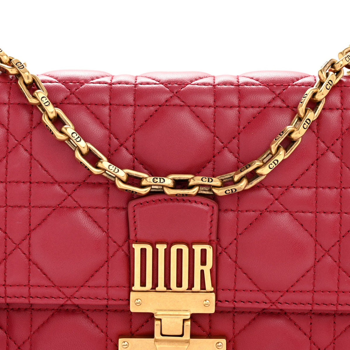 Lambskin Cannage Large Dioraddict Flap Red AT My store